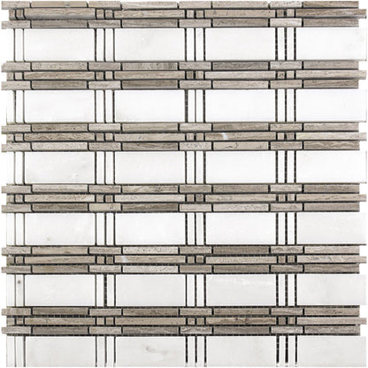 White 12x12 Polished Marble Mosaic Tile (5 pack, 5 sq ft/case)