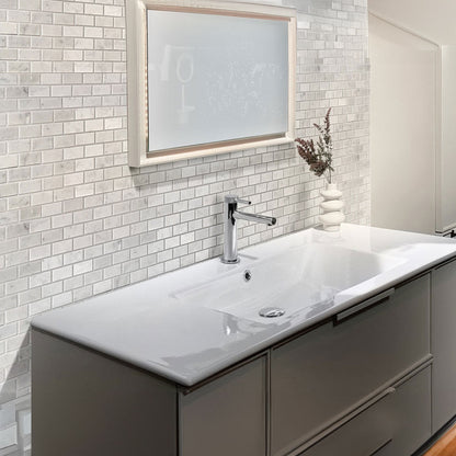 White 12x12 Honed Brick Bianco Carrara Marble Mosaic Tile (5 pack, 4.92 sq ft/case)