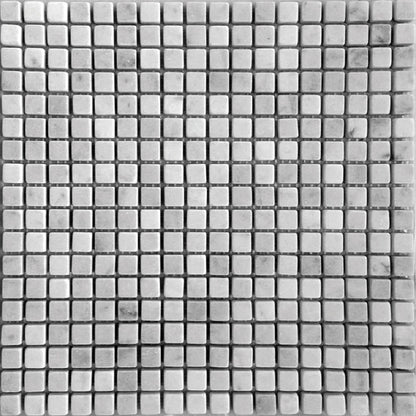 Powder White 12x12 Tumbled Square Bianco Carrara Marble Mosaic Tile (5 pack, 5 sq ft/case)
