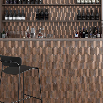 Copper 12x12 Honed Brick PVC Peel & Stick Tile (10 pack, 10 sq ft/case)