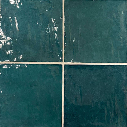 Ocean Green 5x5 Glossy Subway Ceramic Tile (57 pack, 10.76 sq ft/case) - Sample