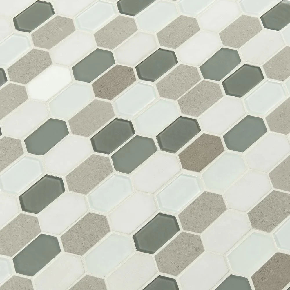 MSI Lascari Picket Glass and Stone Mosaic Tile 11.63"x12"