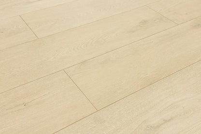 Light Beige Micro Bevel Matte 9.25"x60" Waterproof Laminate Flooring 12mm - Linea