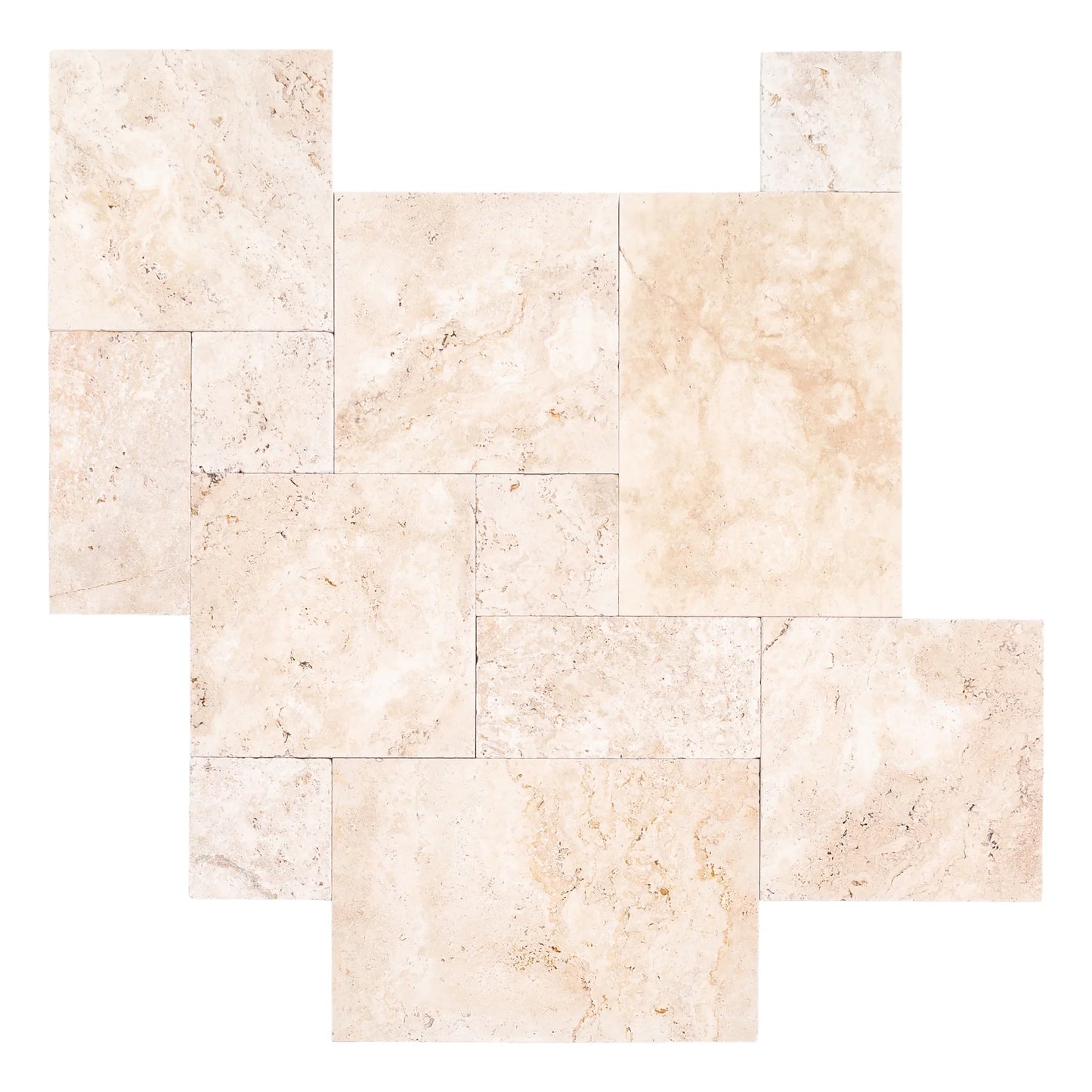 Travertine Light Antique Pattern Tumbled Pavers