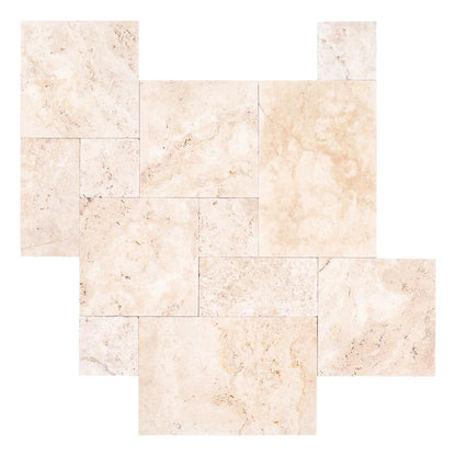 Travertine Light Antique Pattern Tumbled Pavers