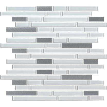 MSI Lucid Sky Interlocking Glass and Metal Mosaic Tile 11.81"x12"