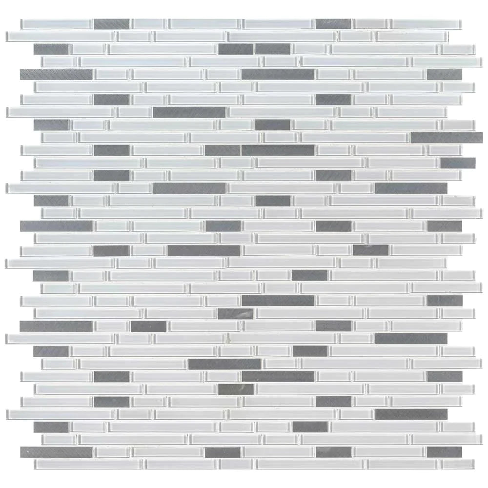 MSI Lucid Sky Interlocking Glass and Metal Mosaic Tile 11.81"x12"