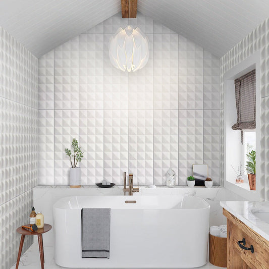 White 12x36 Satin Field Ceramic Tile (5 pack, 14.3 sq ft/case) - Sample
