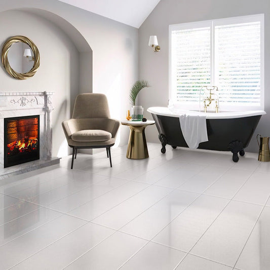 White 12x36 Field Satin Ceramic Tile (6 pack, 17.16 sq ft/case)