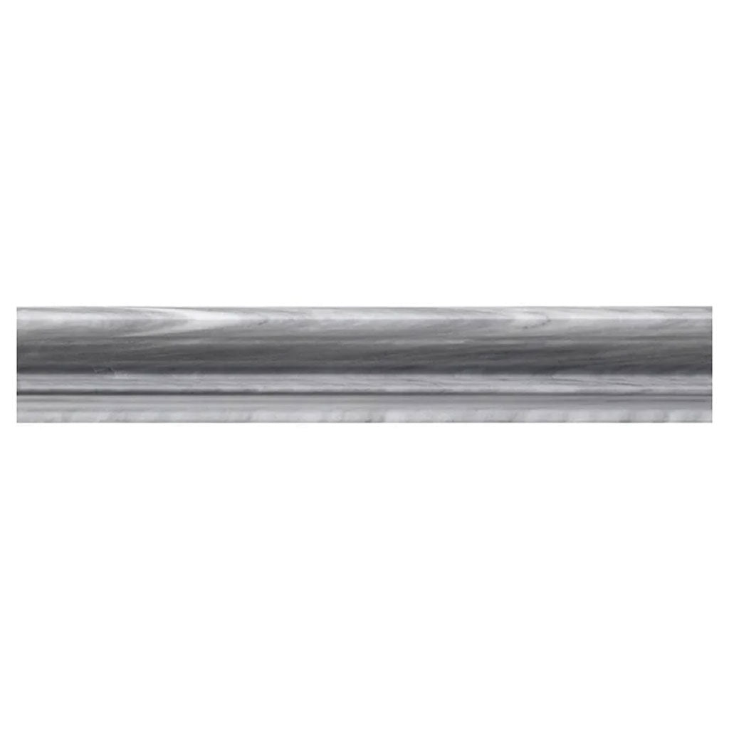 Cloud Gray 2x12 Polished Bardiglio Nuvolato Chair Rail Marble Tile Trim (10 pack, 1.667 sq ft/case)