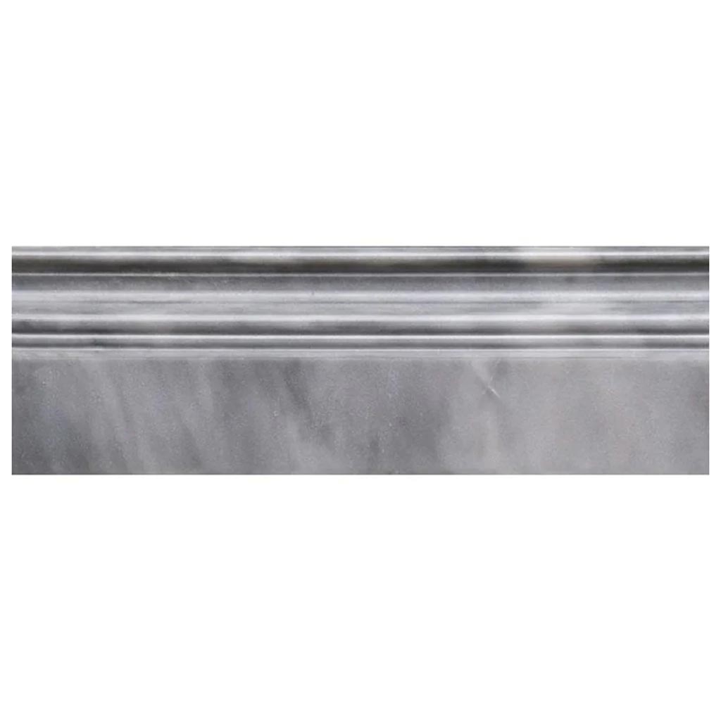 Cloud Gray 4x12 Polished Bardiglio Nuvolato Baseboard Marble Tile Trim (10 pack, 3.33 sq ft/case)