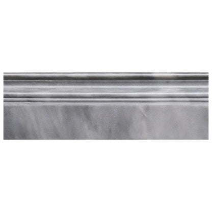 Cloud Gray 4x12 Polished Bardiglio Nuvolato Baseboard Marble Tile Trim (10 pack, 3.33 sq ft/case)