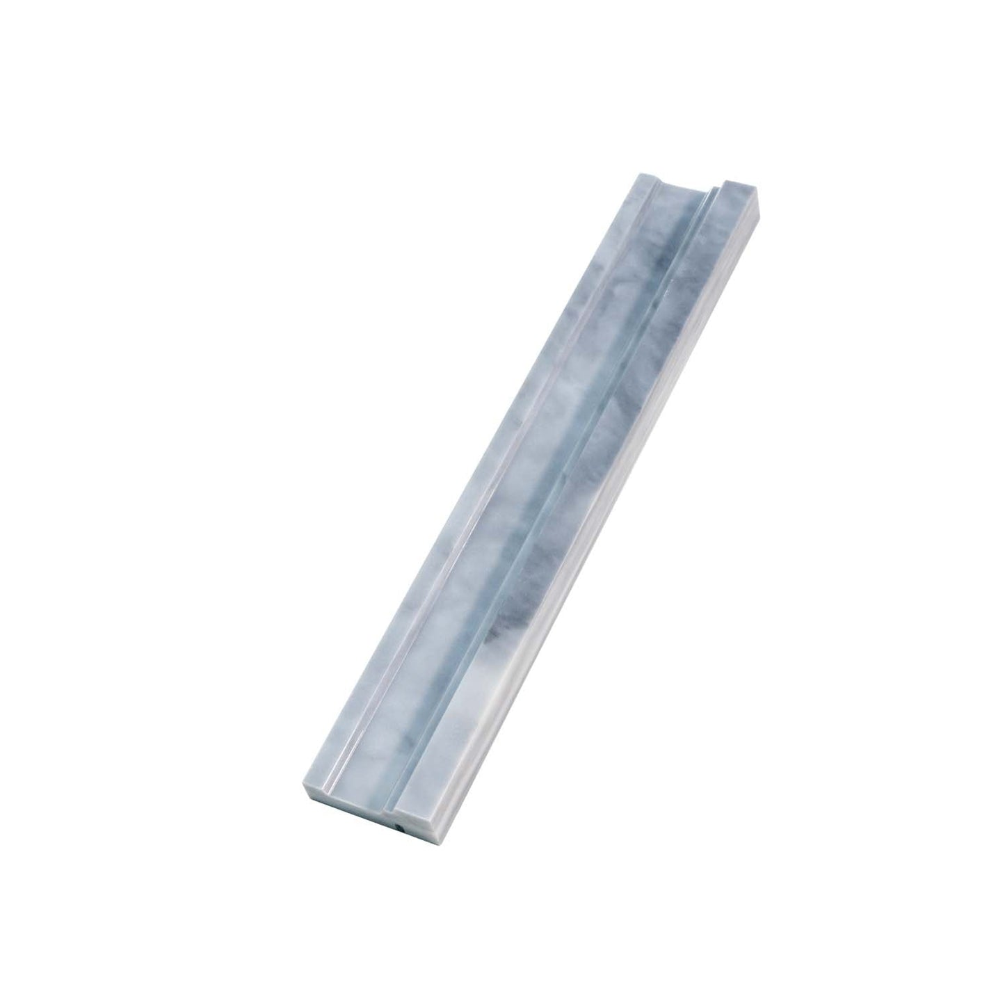 Gray 2x12 Polished Bardiglio Nuvolato Chair Rail Marble Tile Trim (10 pack, 1.667 sq ft/case)