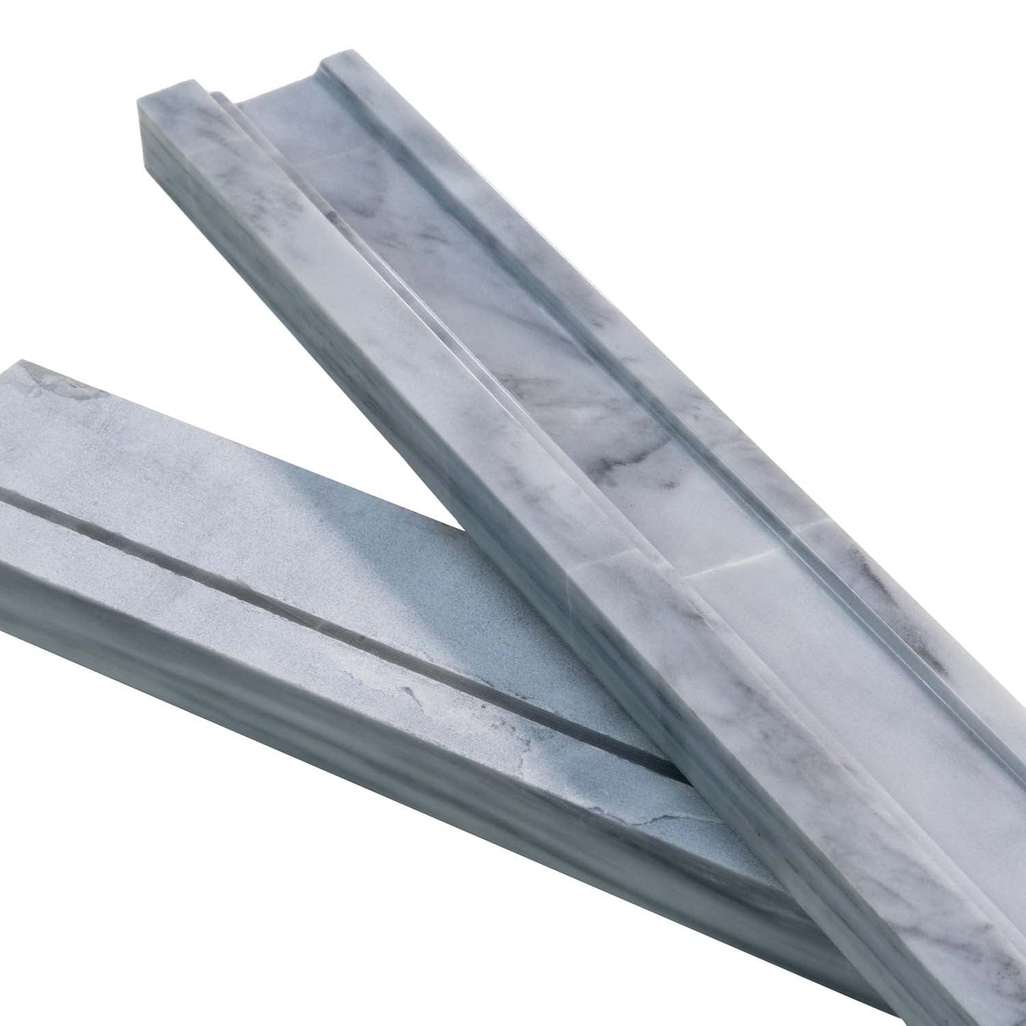 Gray 2x12 Polished Bardiglio Nuvolato Chair Rail Marble Tile Trim (10 pack, 1.667 sq ft/case)