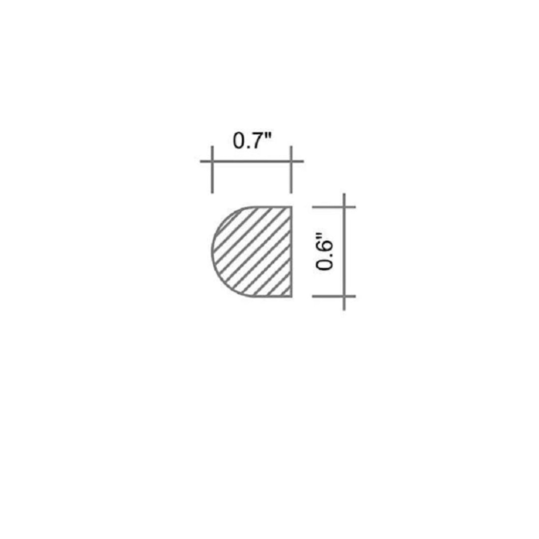 White 0.5x12 Honed Bianco Carrara Pencil Marble Tile Trim (10 pack, 0.5 sq ft/case)