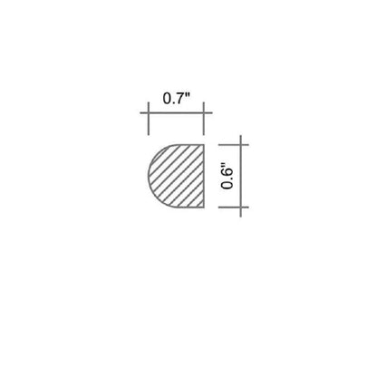 White 0.5x12 Honed Marble Pencil Tile Trim (10 pack, 0.5 sq ft/case) - Sample