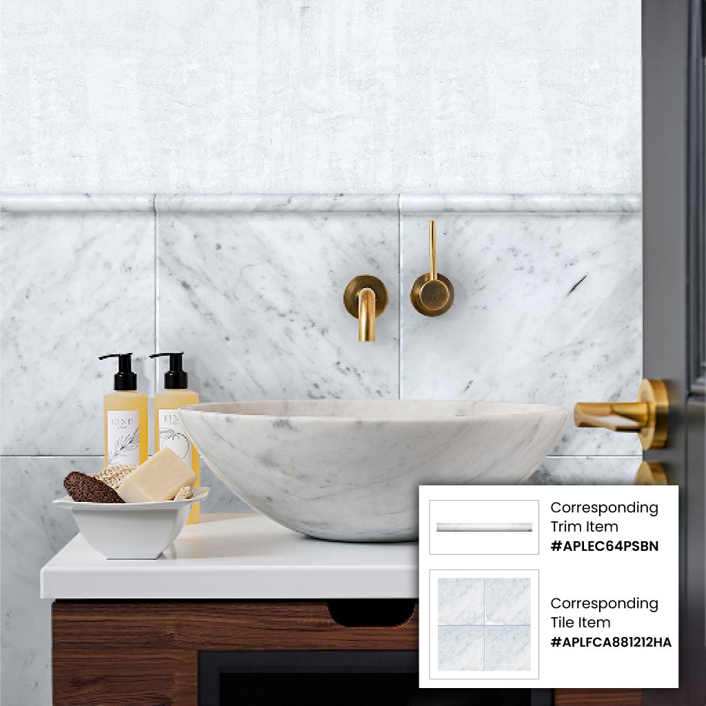 White 12x12 Honed Field Bianco Carrara Marble Tile (10 pack, 10 sq ft/case)