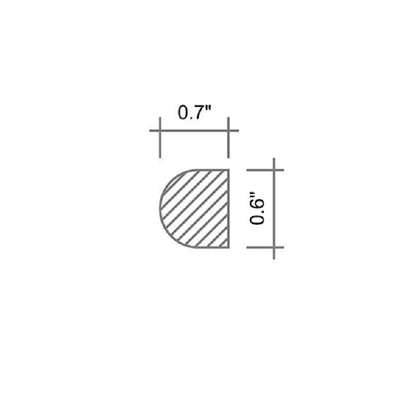 White 0.5x12 Polished Bianco Carrara Pencil Marble Tile Trim (10 pack, 0.5 sq ft/case)