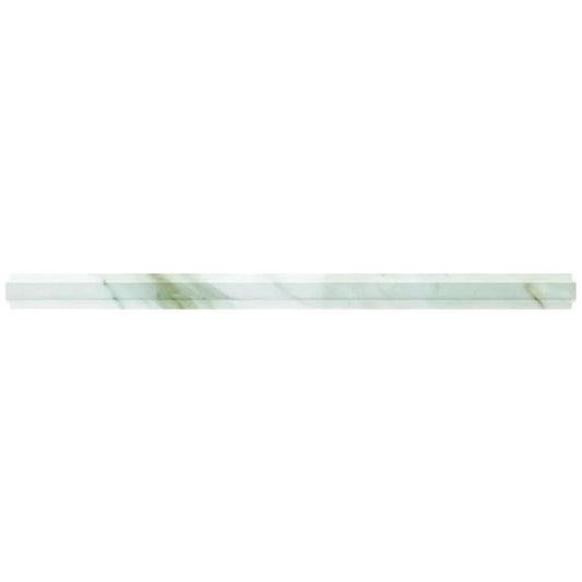 Snow White 0.8x12 Polished Calacatta Gold Pencil Marble Tile Trim (10 pack, 0.667 sq ft/case)