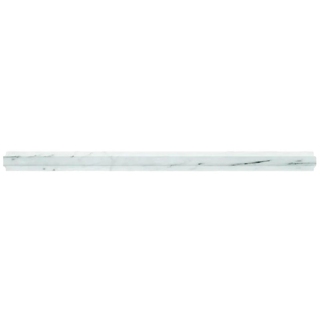 Pearl White 0.8x12 Honed Marble Pencil Tile Trim (10 pack, 0.667 sq ft/case) - Sample
