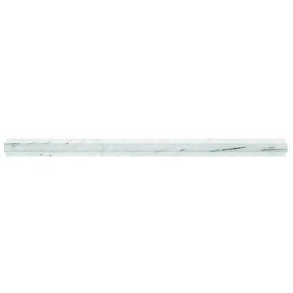 Pearl White 0.8x12 Polished Bianco Carrara Pencil Marble Tile Trim (10 pack, 0.667 sq ft/case)