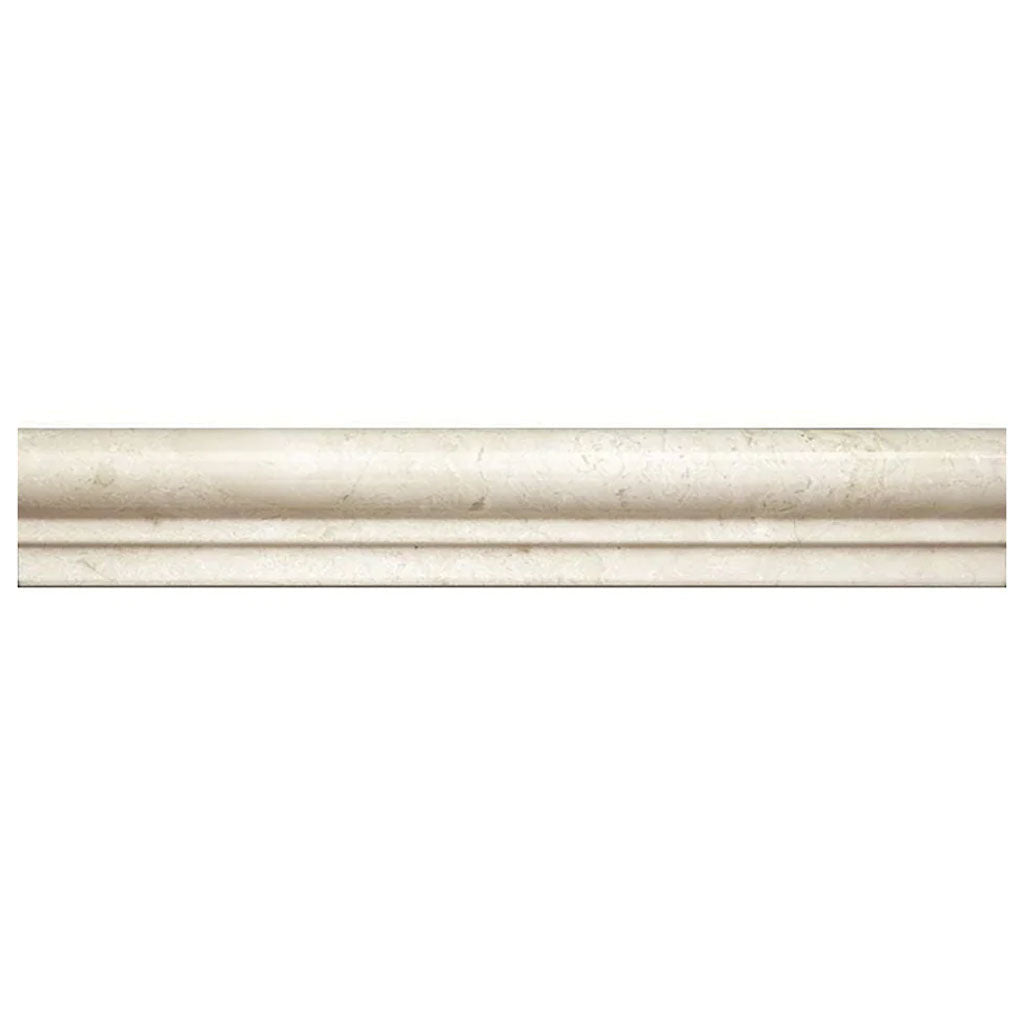 Beige 2x12 Polished Crema Marfil Chair Rail Marble Tile Trim (10 pack, 1.667 sq ft/case)
