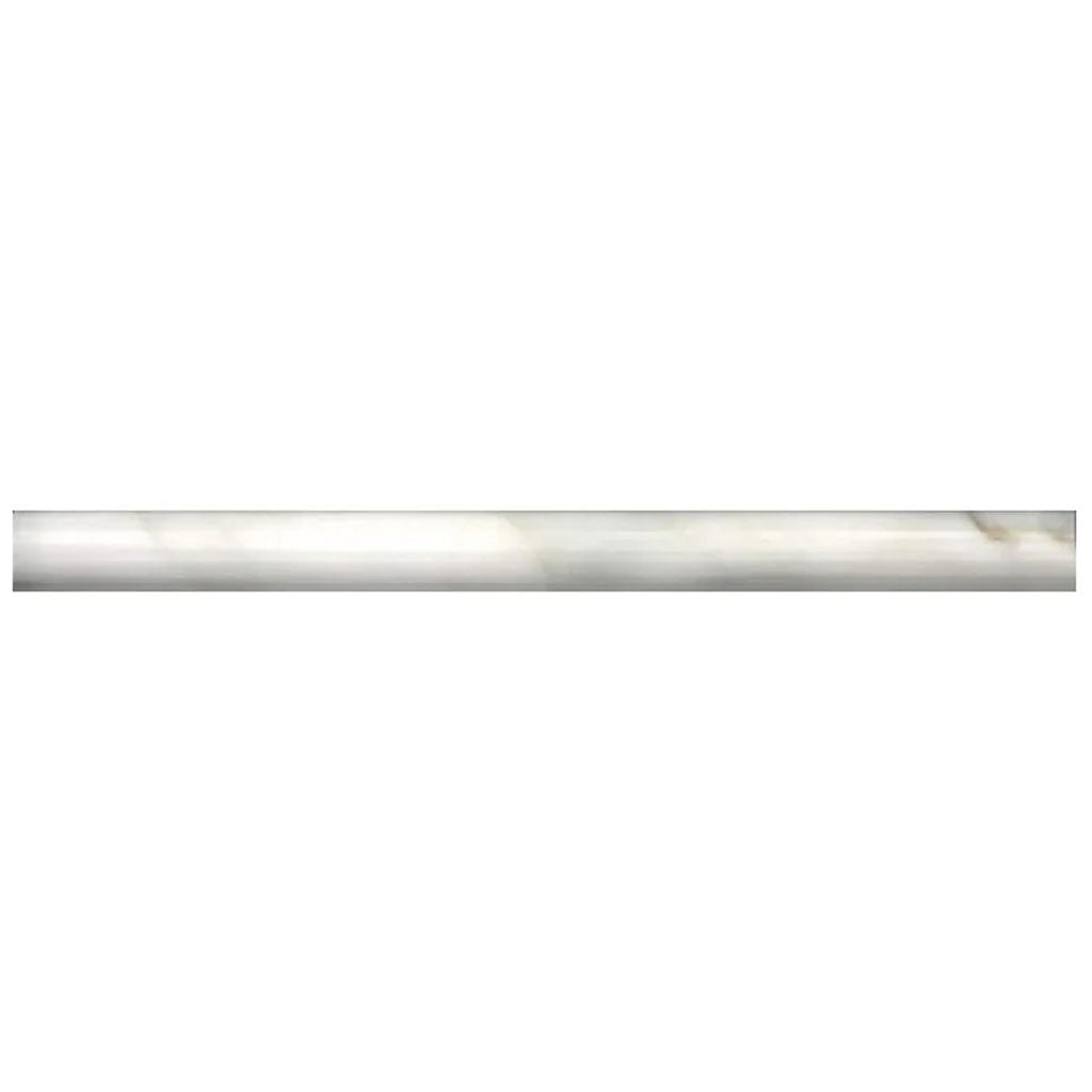 White 0.5x12 Honed Calacatta Gold Pencil Marble Tile Trim (10 pack, 0.5 sq ft/case)