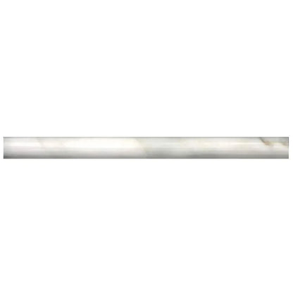 White 0.5x12 Marble Honed Pencil Tile Trim (10 pack, 0.5 sq ft/case) - Sample