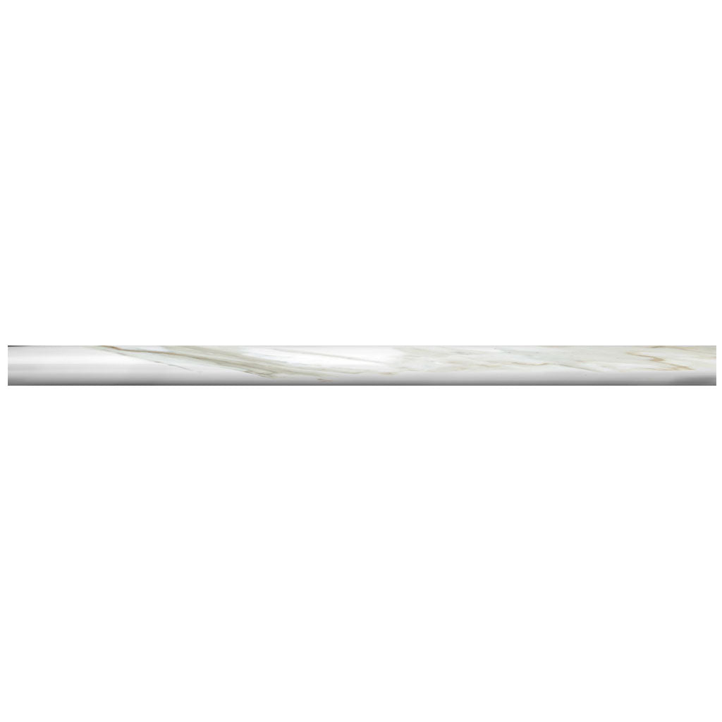 White 0.5x12 Polished Calacatta Gold Pencil Marble Tile Trim (10 pack, 0.5 sq ft/case)