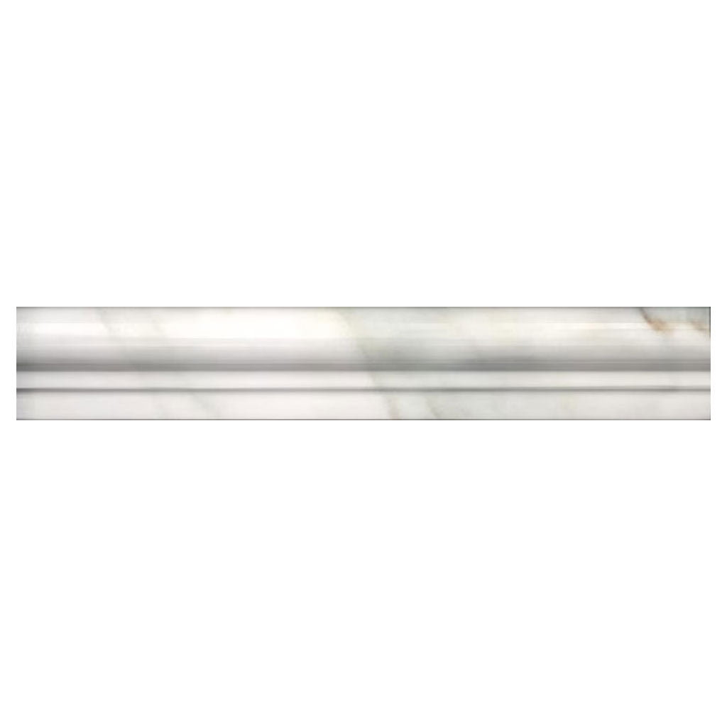White 2x12 Calacatta Gold Polished Chair Rail Marble Tile Trim (10 pack, 1.667 sq ft/case)