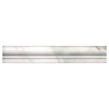 White 2x12 Calacatta Gold Polished Chair Rail Marble Tile Trim (10 pack, 1.667 sq ft/case)