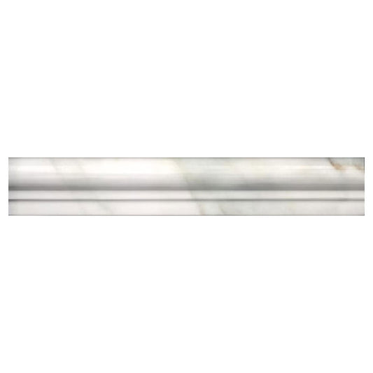 White 2x12 Calacatta Gold Polished Chair Rail Marble Tile Trim (10 pack, 1.667 sq ft/case)