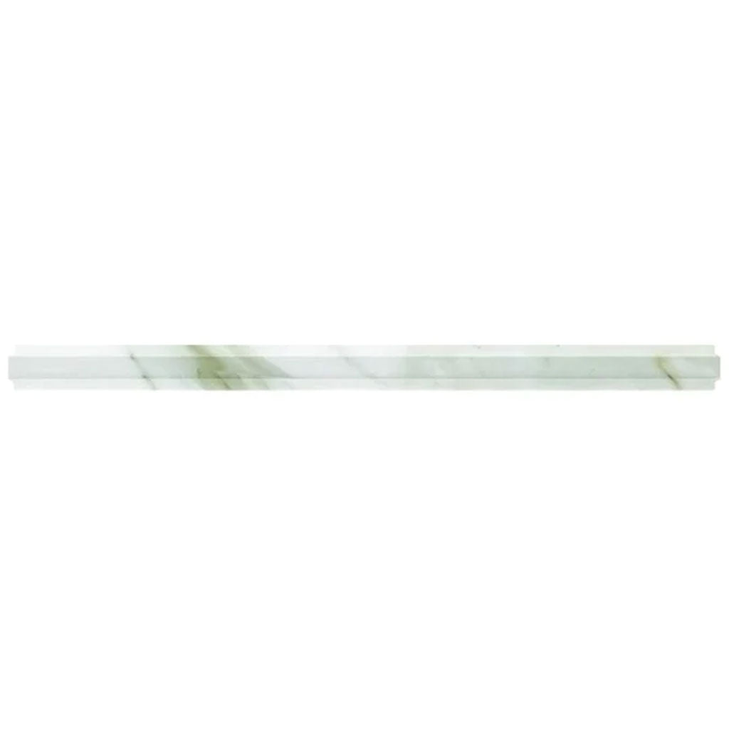 Snow White 0.8x12 Honed Calacatta Gold Pencil Marble Tile Trim (10 pack, 0.667 sq ft/case)