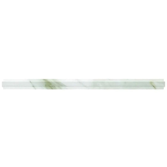Snow White 0.8x12 Honed Calacatta Gold Pencil Marble Tile Trim (10 pack, 0.667 sq ft/case)