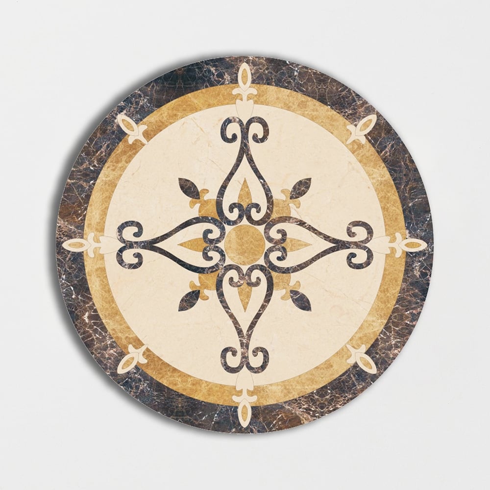Round Aluminum Backed Multi Finish Primavera Marble Medallions