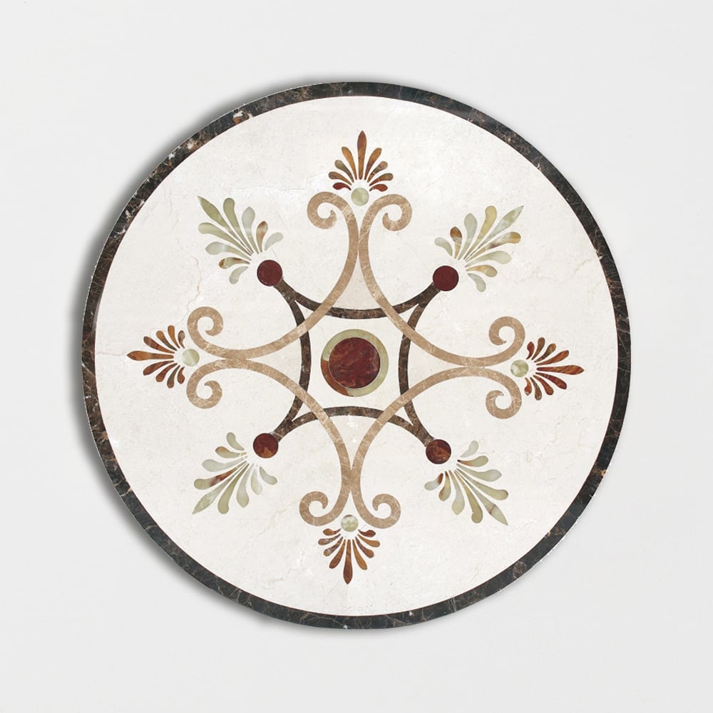 Round Aluminum Backed Multi Finish Mystic View Marble Medallions