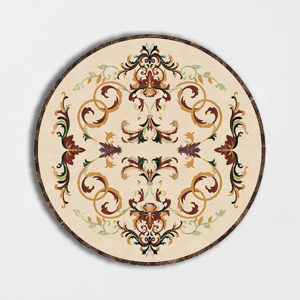 Round Aluminum Backed Multi Finish Grace Marble Medallions