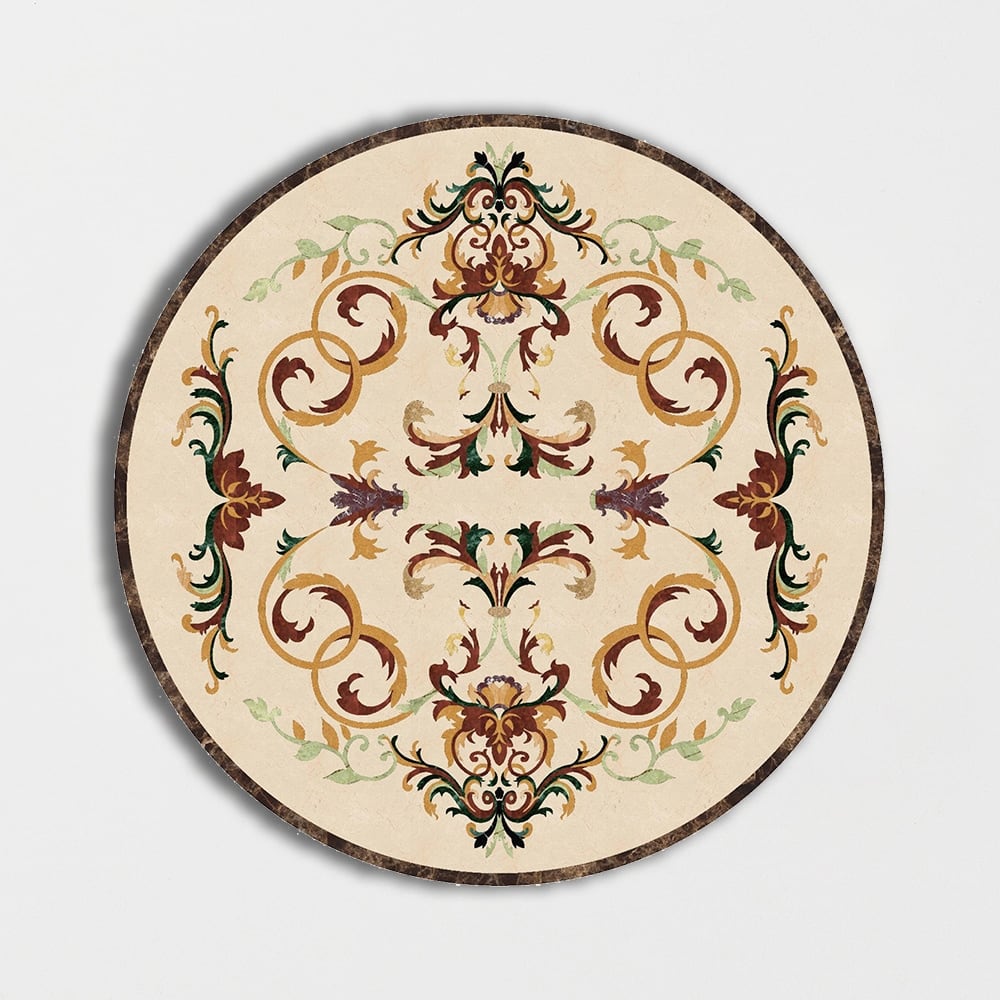 Round Aluminum Backed Multi Finish Grace Marble Medallions