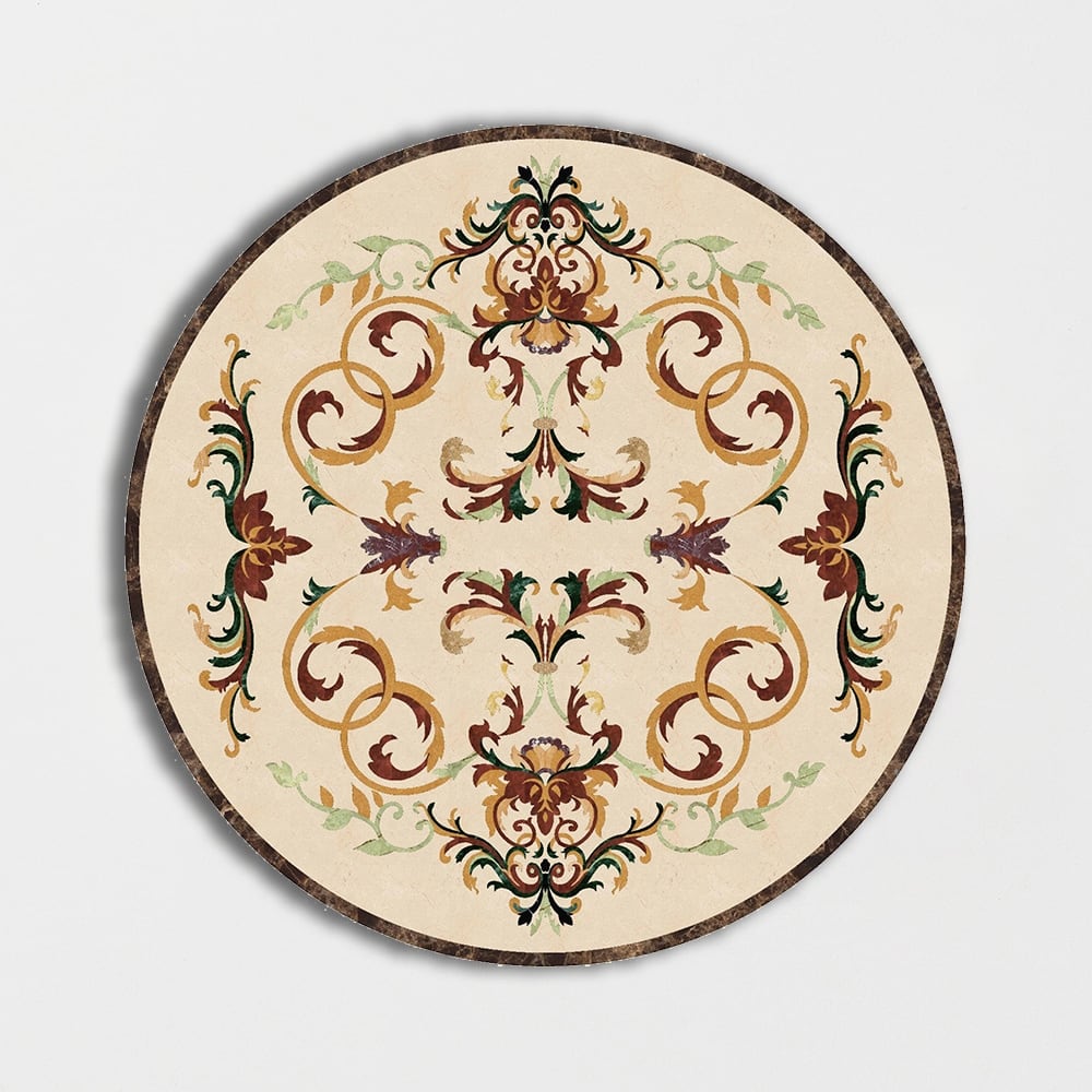 Round Aluminum Backed Multi Finish Grace Marble Medallions