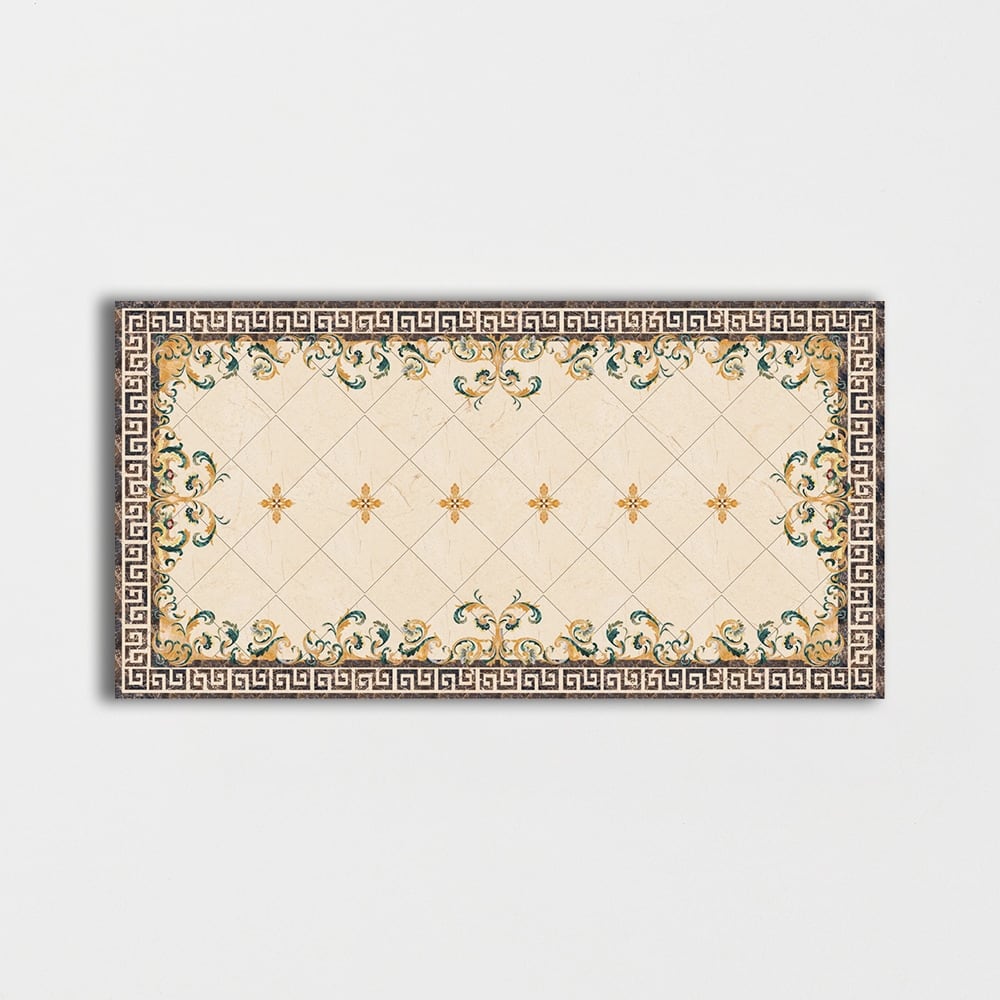 Rectangular Aluminum Backed Multi Finish Carolina Marble Medallions