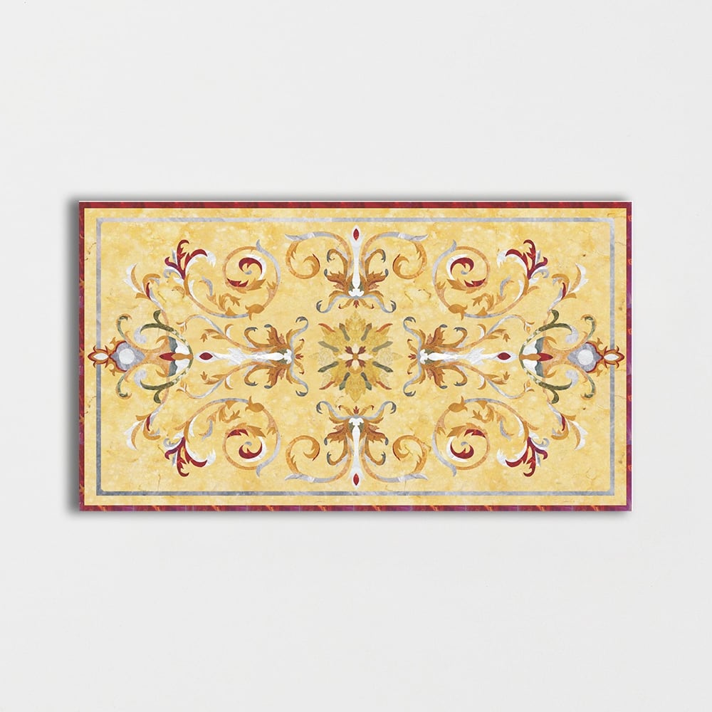 Rectangular Aluminum Backed Multi Finish Casablanca Marble Medallions