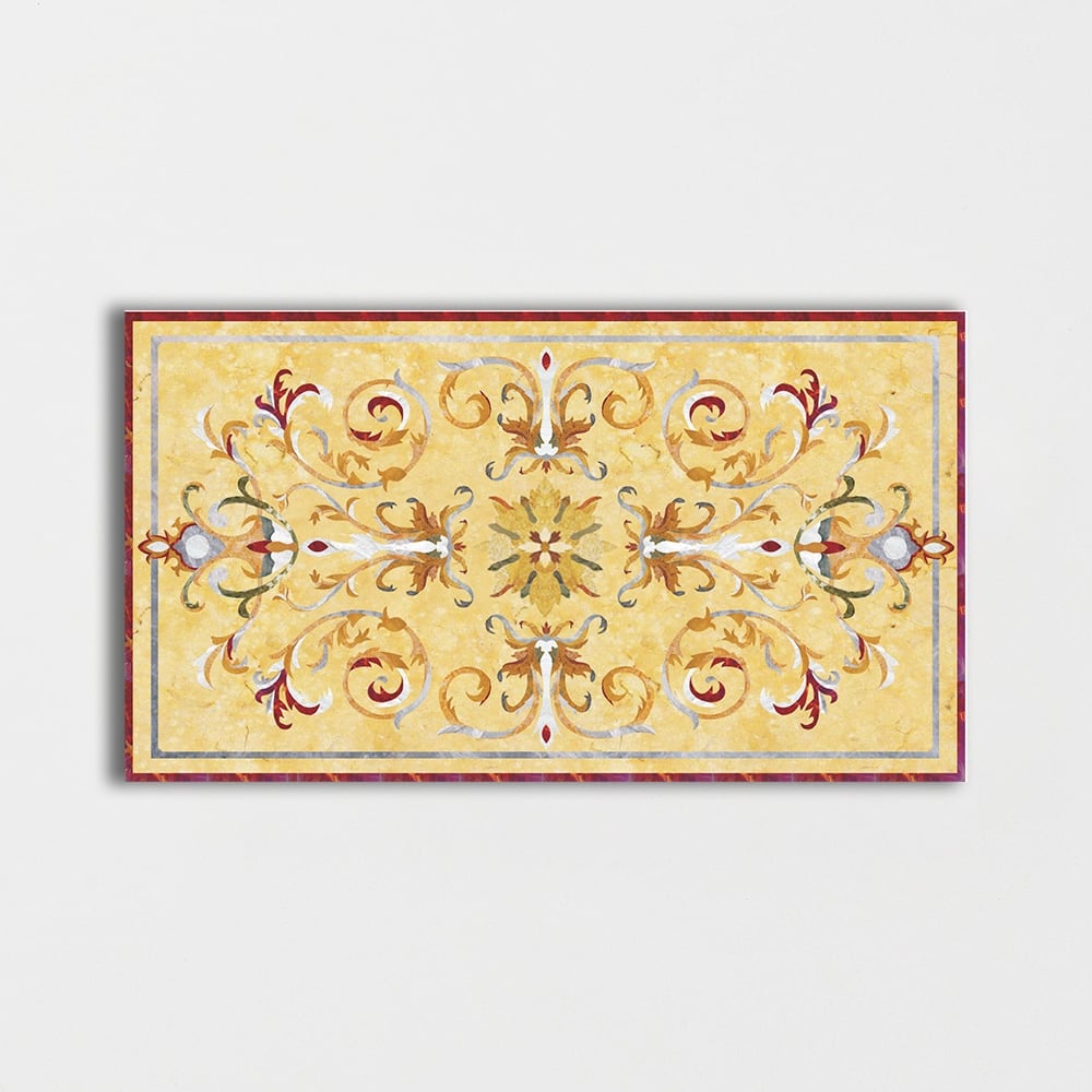 Rectangular Aluminum Backed Multi Finish Casablanca Marble Medallions
