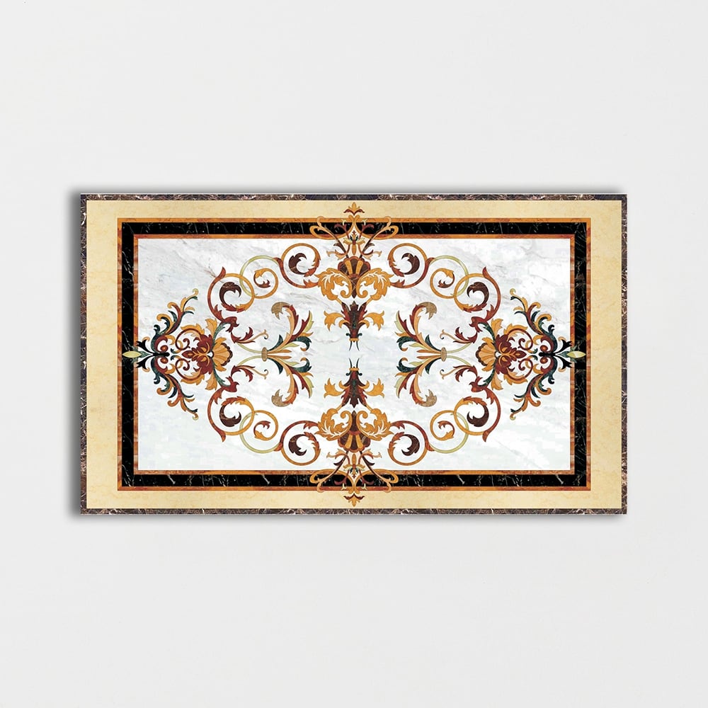 Rectangular Aluminum Backed Multi Finish Rafael Marble Medallions
