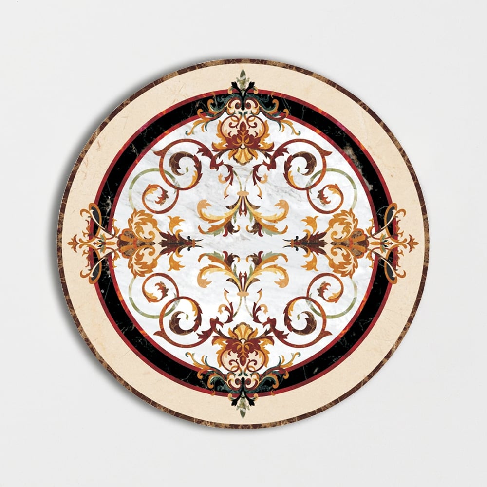 Round Aluminum Backed Multi Finish Rafael Marble Medallions
