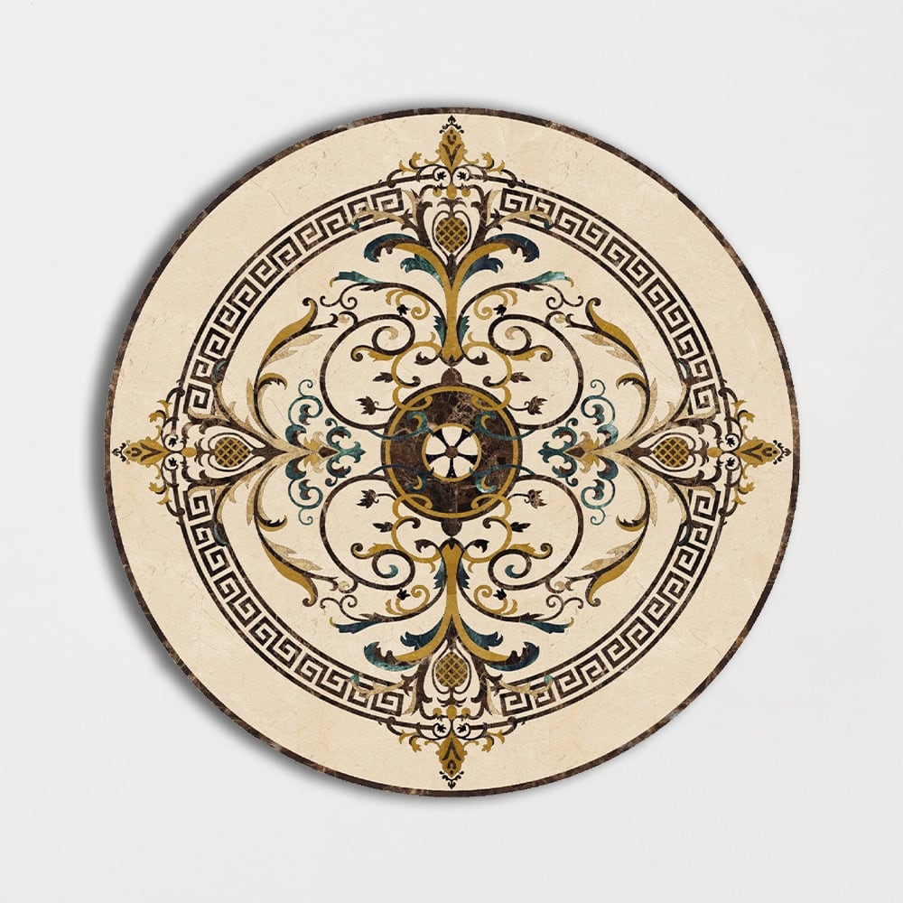 Round Aluminum Backed Multi Finish Odyssey Marble Medallions