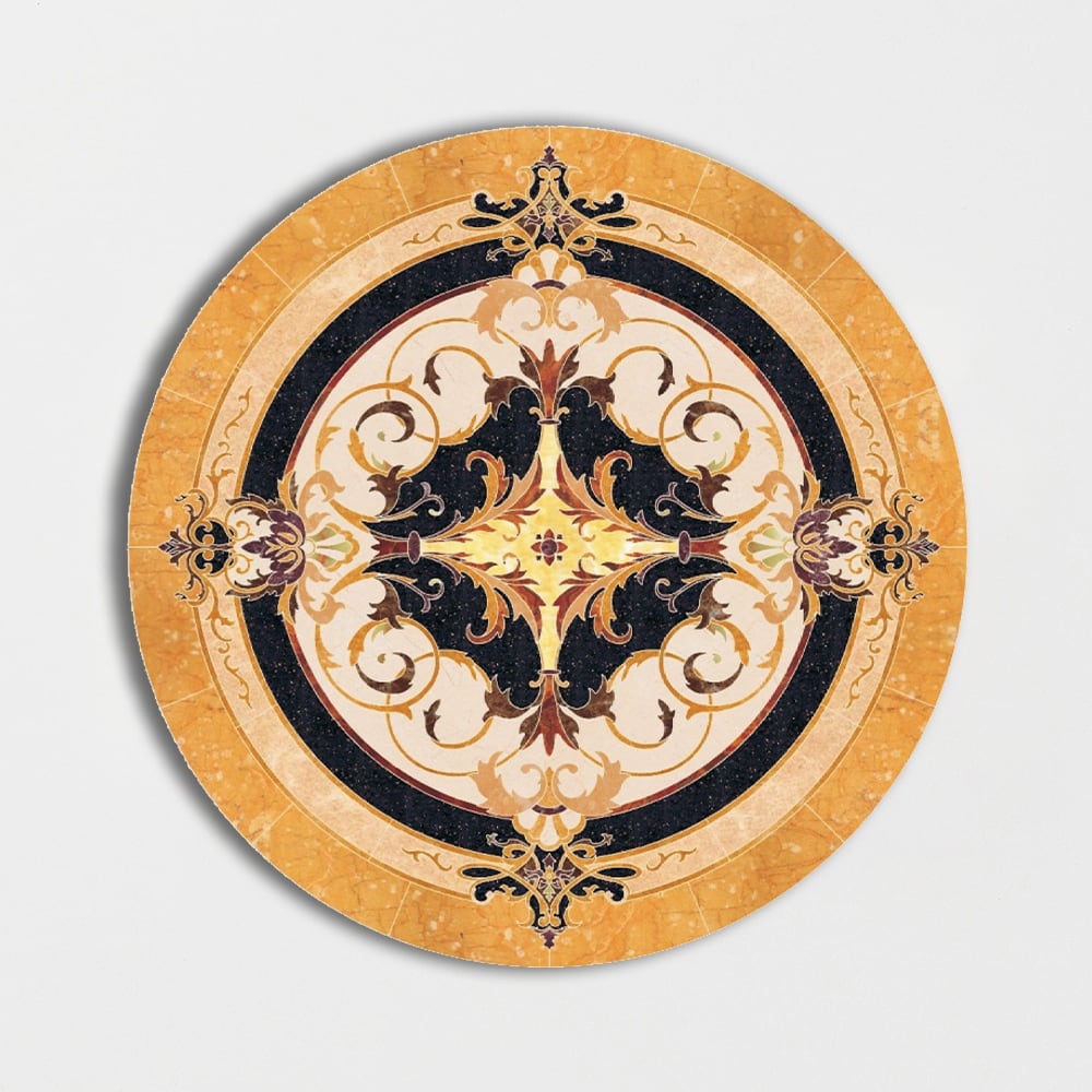 Round Aluminum Backed Multi Finish Neptune Marble Medallions