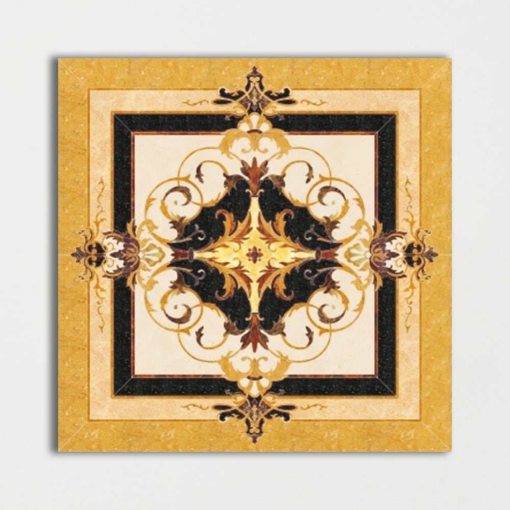 Square Aluminum Backed Multi Finish Neptune Marble Medallions