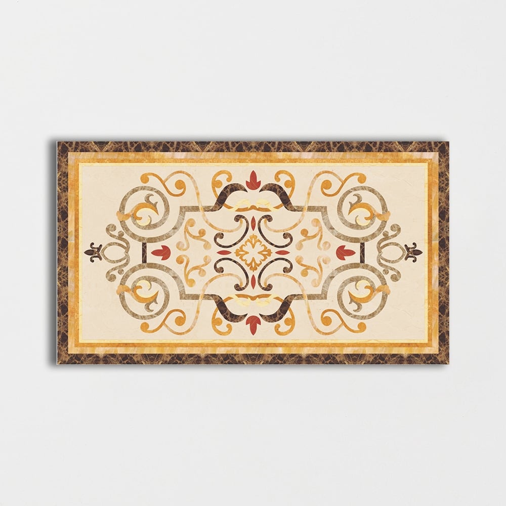 Rectangular Aluminum Backed Multi Finish Danbury Marble Medallions