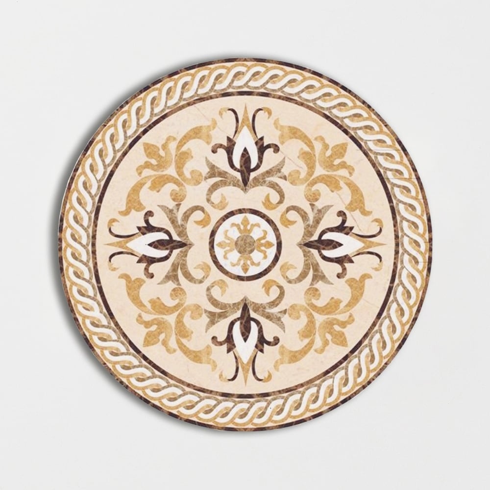Round Aluminum Backed Multi Finish Madison Marble Medallions