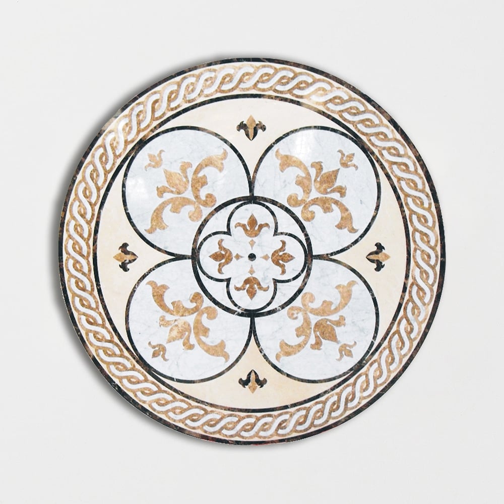 Round Aluminum Backed Multi Finish Diana Marble Medallions